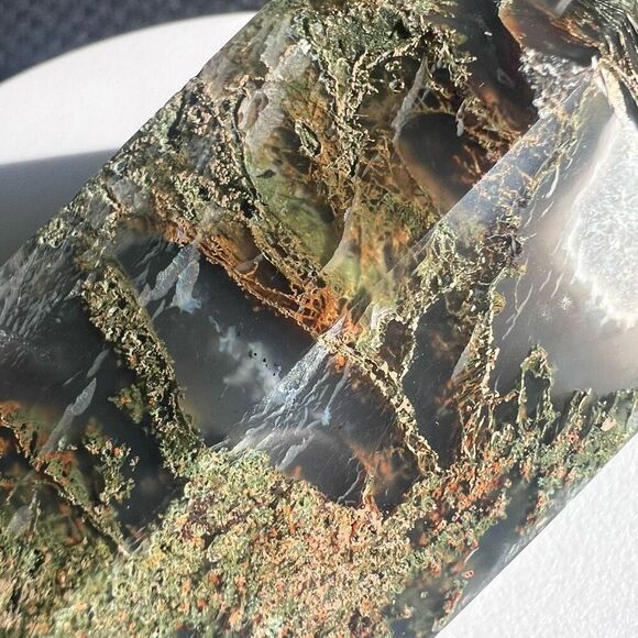 Large Moss Agate Crystal Wand‎ Scepter - Picture 4 of 16